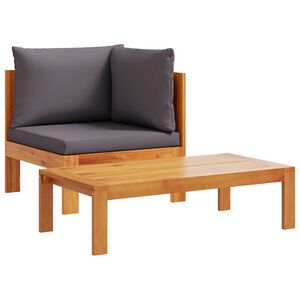 vidaXL 2-tlg. Garten-Sofa-Set mit Kissen Massivholz Akazie