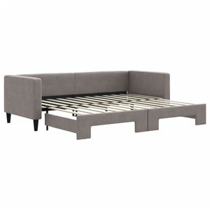 vidaXL Tagesbett Ausziehbar Taupe 80x200 cm Stoff
