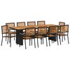 vidaXL Garten Essgruppe 11 stk. Schwarz und Braun Poly-Rattan