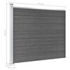 vidaXL Zaunelement Set WPC 353x146 cm Schwarz