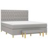 vidaXL Boxspringbett mit Matratze Hellgrau 180x200 cm Stoff