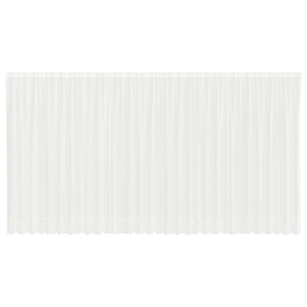 vidaXL Spitzenvorhang mit Vorh&auml;ngen Floral Wei&szlig; 220 x 750 cm Polyester