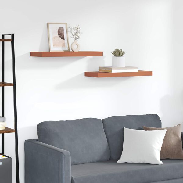 vidaXL Wandregal Wandmontiert 2 pcs Rot 60 x 23 x 4 cm Holzwerkstoff