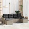 vidaXL Garten-Sofa-Set mit Kissen 6 pcs Hellgrau Poly Rattan