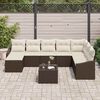 vidaXL Sofa Set mit Kissen 9 pcs Braun Poly-Rattan