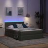 vidaXL Bett mit Stauraum und LED mit LED Dunkelgrau 140 x 190 cm Stoff