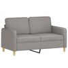 vidaXL 2-Sitzer-Sofa mit Kissen Hellgrau 120 cm Stoff