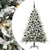 vidaXL K&uuml;nstlicher vorbeleuchteter Weihnachtsbaum mit Kugelset Gr&uuml;n