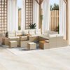 vidaXL Garten-Sofa-Set mit Kissen 13 pcs Beige Poly Rattan