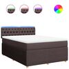 vidaXL Boxspringbett mit Matratze Dunkelbraun 140x190 cm Stoff