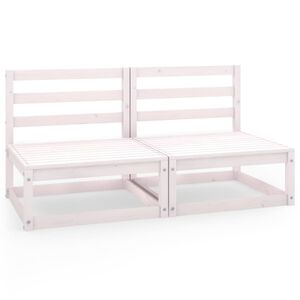 vidaXL Gartensofa 2-Sitzer Wei&szlig; Massivholz Kiefer