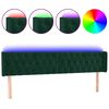 vidaXL LED Kopfteil Dunkelgr&uuml;n 183x16x78/88 cm Samt