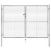 vidaXL Gartentor verzinkter Stahl 306x175 cm Silber