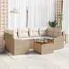 vidaXL Gartensofa-set mit Speicher 7 pcs Beige und Creme Poly-Rattan