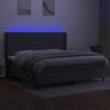 vidaXL Boxspringbett mit Matratze & LED Dunkelgrau 200x200 cm Stoff