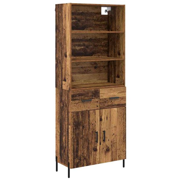 vidaXL Highboard Altholz 69,5 x 32,5 x 180 cm Holzwerkstoff