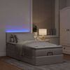 vidaXL Ottoman-Bett mit Matratze & LEDs Taupe 80x200 cm Stoff