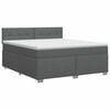 vidaXL Boxspringbett mit Matratze Dunkelgrau 140 x 200 cm Stoff