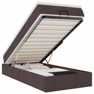 vidaXL Ottoman-Bett mit Matratze Dunkelbraun 100x200 cm Stoff