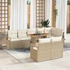 vidaXL Garten-Sofa-Set mit Kissen mit Kissen 9 pcs Beige und Creme
