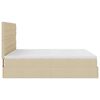 vidaXL Ottoman-Bett mit Matratze & LEDs Creme 160x200 cm Stoff