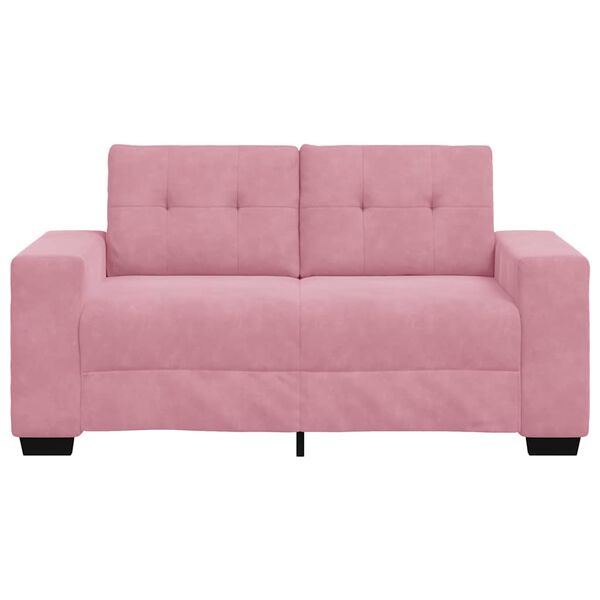 vidaXL | Zweisitzer-Sofa | mit Kissen Rosa Samt