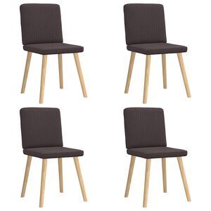 vidaXL Esszimmerst&uuml;hle 4 Stk. Dunkelbraun Stoff