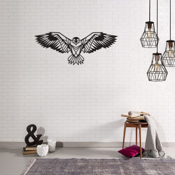 Homemania Wanddekoration Adler 100x44 cm Stahl Schwarz