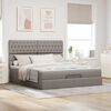 vidaXL Ottoman-Bett mit Matratze & LEDs Taupe 160x200 cm Stoff