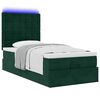 vidaXL Ottoman-Bett mit Matratzen & LEDs Dunkelgr&uuml;n 100x200 cm Samt