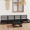 vidaXL 5-tlg. Garten-Lounge-Set Schwarz Massivholz Kiefer