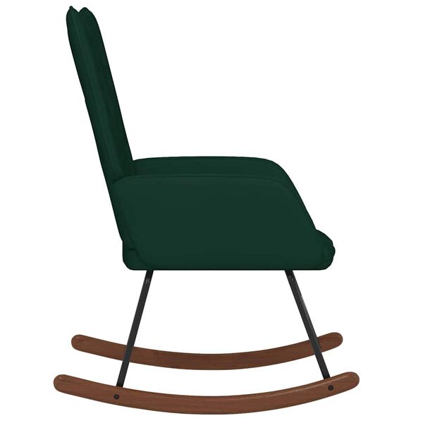 vidaXL Schaukelstuhl Samt Dunkelgr&uuml;n