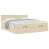 vidaXL Ottoman-Bett mit Matratzen Creme 160x200 cm Stoff