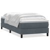 vidaXL Boxspringbett mit Matratze Dunkelgrau 100x220 cm Samt