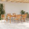 vidaXL Garten Essgruppe 7 pcs Beige Massivholz Akazie