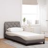 vidaXL Bett mit Matratze Taupe 90x190 cm Stoff