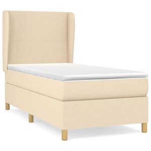 vidaXL Boxspringbett mit Matratze Creme 80x200 cm Stoff