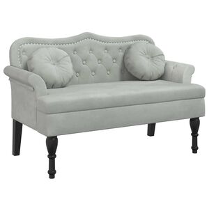 vidaXL Bank mit Kissen Hellgrau 120,5 x 65 x 75 cm Samt