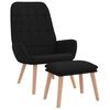 vidaXL Relaxsessel mit Hocker Schwarz Stoff