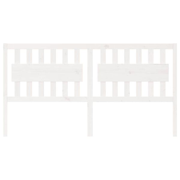 vidaXL Bett-Kopfteil Wei&szlig; 185,5x4x100 cm Massivholz Kiefer