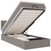 vidaXL Ottoman-Bett mit Matratze & LEDs Taupe 90x190 cm Stoff