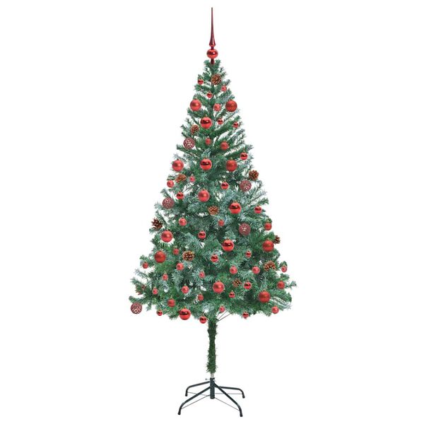 vidaXL K&uuml;nstlicher Weihnachtsbaum Gr&uuml;n 180 cm PVC und Stahl