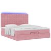 vidaXL Ottoman-Bett mit Matratzen & LEDs Rosa 200x200 cm Samt