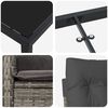vidaXL Garten Essgruppe mit Kissen 3 pcs Grau Poly-Rattan