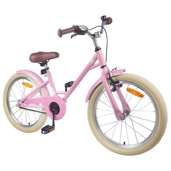 vidaXL Kinderfahrrad 18 Zoll f&uuml;r 5-7 Jahre alt Hellrosa