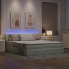 vidaXL Bett mit Stauraum und LED mit LED Hellgrau 180 x 200 cm Samt