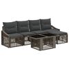 vidaXL Gartensofa-set 6 stk. Grau und Dunkelgrau Poly-Rattan