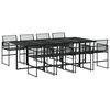 vidaXL 9-tlg. Garten-Essgruppe Schwarz Poly Rattan
