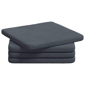 vidaXL Sitzkissen 4 stk. Samt Dunkelgrau 40 x 40 x 3 cm