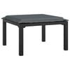 vidaXL Gartenhocker mit Kissen Schwarz und Grau Poly Rattan
